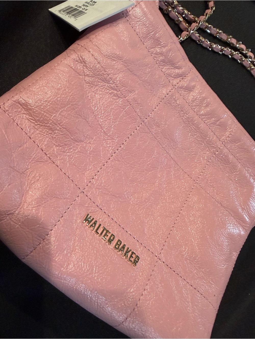Walter Baker Blush Pink Quilted Crossbody with Chain Strap